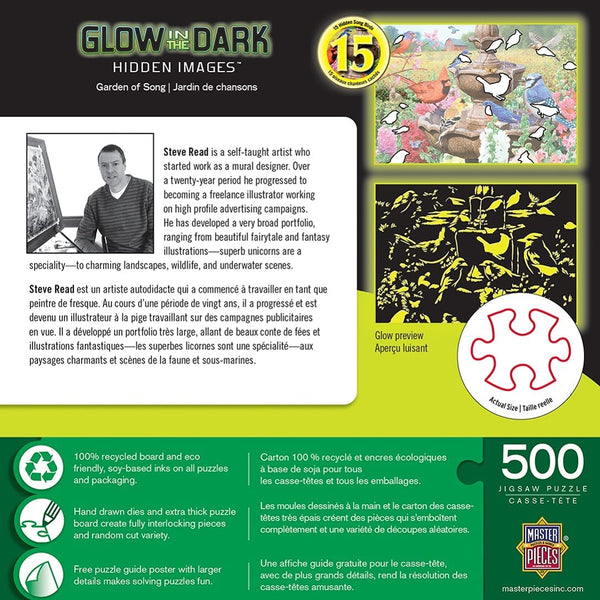 Masterpieces - Hidden Image Glow - Garden of Song Jigsaw Puzzle (500 Pieces)