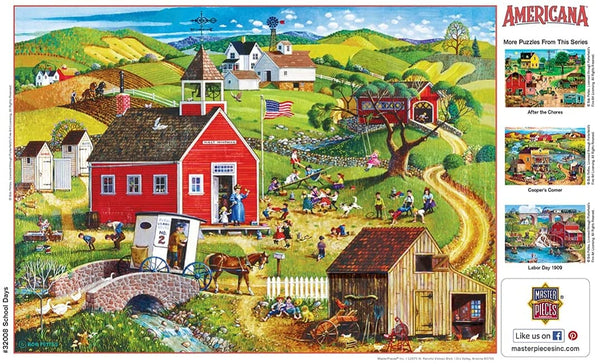 Masterpieces - Americana by Bob Pettis School Days Ez Grip Jigsaw Puzzle (500 Pieces)