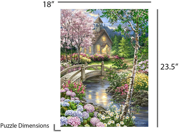 Springbok Puzzles - Spring Chapel - 100 Piece Alzheimer and Dementia Jigsaw Puzzle - Large 23.5