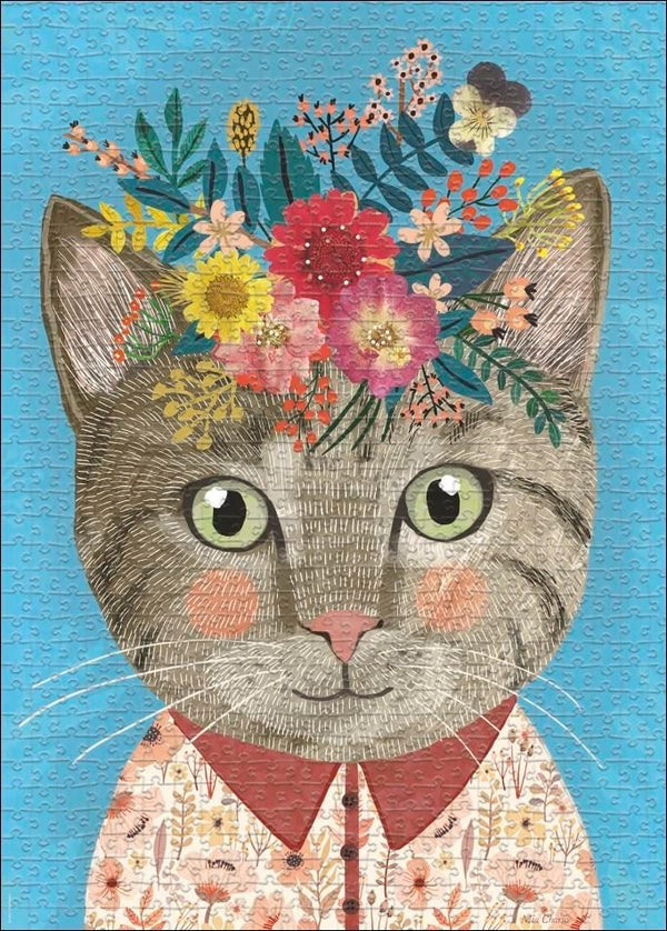 Heye - Floral Friends, Pretty Feline Jigsaw Puzzle (1000 Pieces)