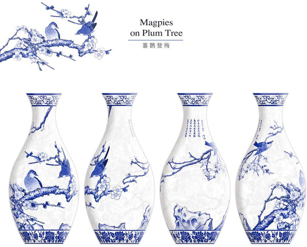 Pintoo - Vase Magpies On Plum Tree Jigsaw Puzzle (160 Pieces)