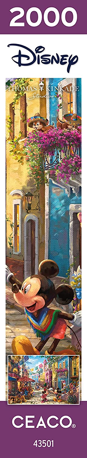 Ceaco - Thomas Kinkade - Disney Dreams Collection - Mickey and Minnie in Mexico - 2000 Piece Jigsaw Puzzle, Multicolor (3504-4)