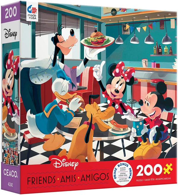 Ceaco - Disney Friends - Disney Diner Jigsaw Puzzle (200 Pieces)