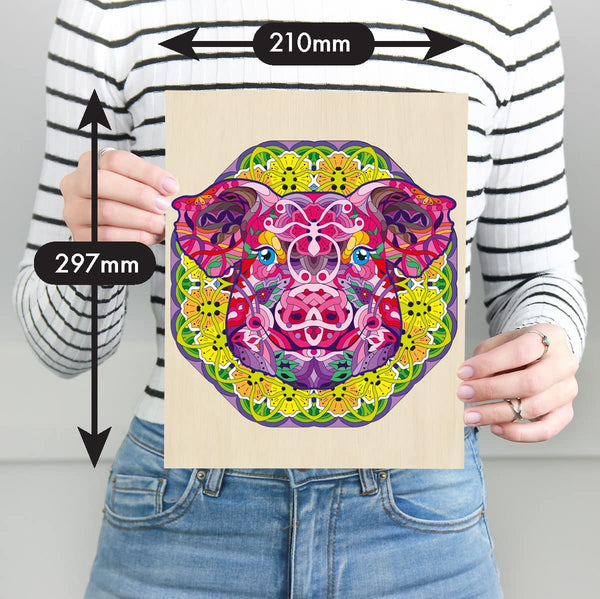 Puzzle Master - Pig Wooden Jigsaw Puzzle (121 Pieces)