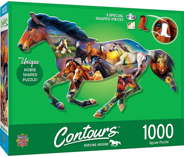 Masterpieces - Contours Shaped Wild Horse Shape Jigsaw Puzzle (1000 Pieces)
