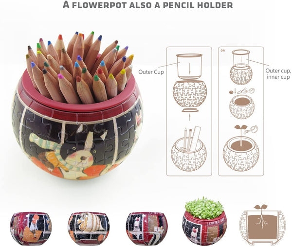 Pintoo - Flowerpot Birds & Flowers Jigsaw Puzzle (80 Pieces)