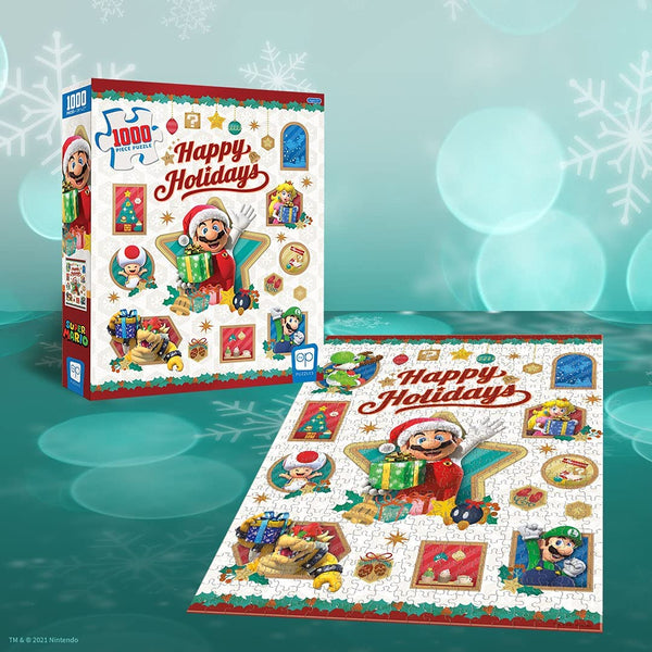USAOpoly - Super Mario Happy Holidays Jigsaw Puzzle (1000 Pieces)