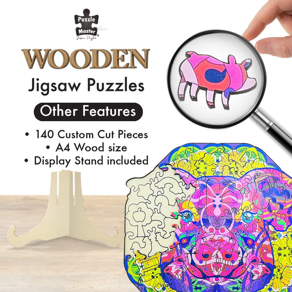 Puzzle Master - Pig Wooden Jigsaw Puzzle (121 Pieces)