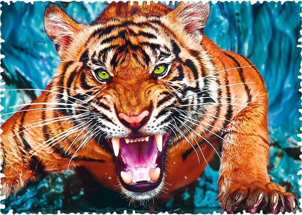 Trefl - Crazy Shapes! Facing A Tiger Jigsaw Puzzle (600 Pieces)