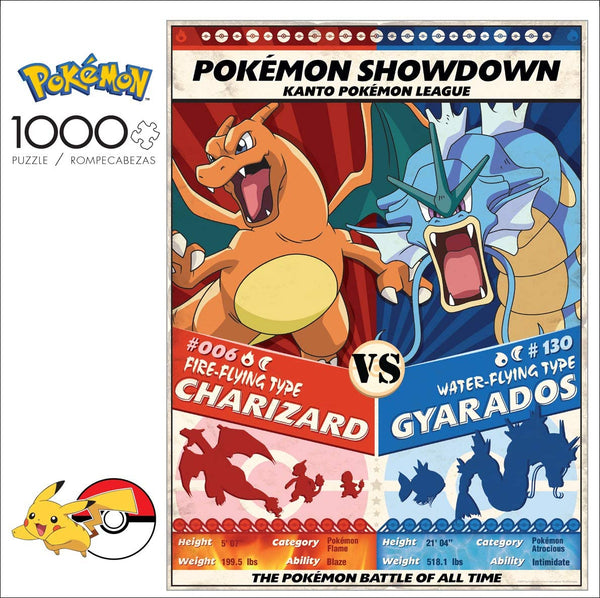 Buffalo Games - Pokemon Showdown: Charizard V. Gyarados - 1000 Piece Jigsaw Puzzle