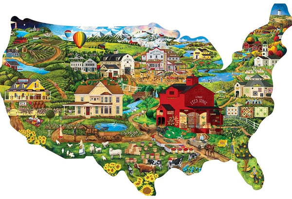 Masterpieces - Contours Shaped - United States Shape Jigsaw Puzzle (1000 Pieces)