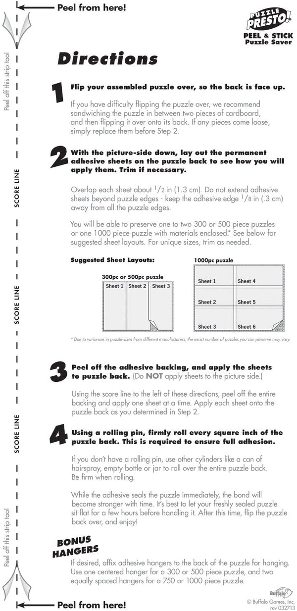 Puzzle Presto Peel & Stick Puzzle Saver: The Original and Still the Best Way to Preserve Your Finished Puzzle