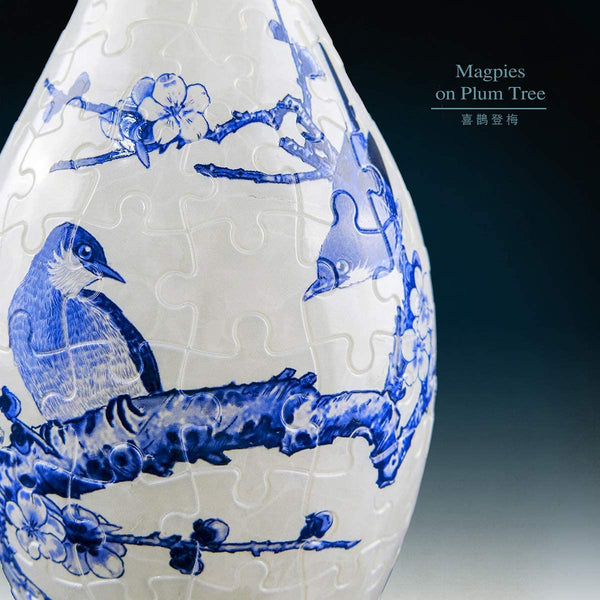 Pintoo - Vase Magpies On Plum Tree Jigsaw Puzzle (160 Pieces)