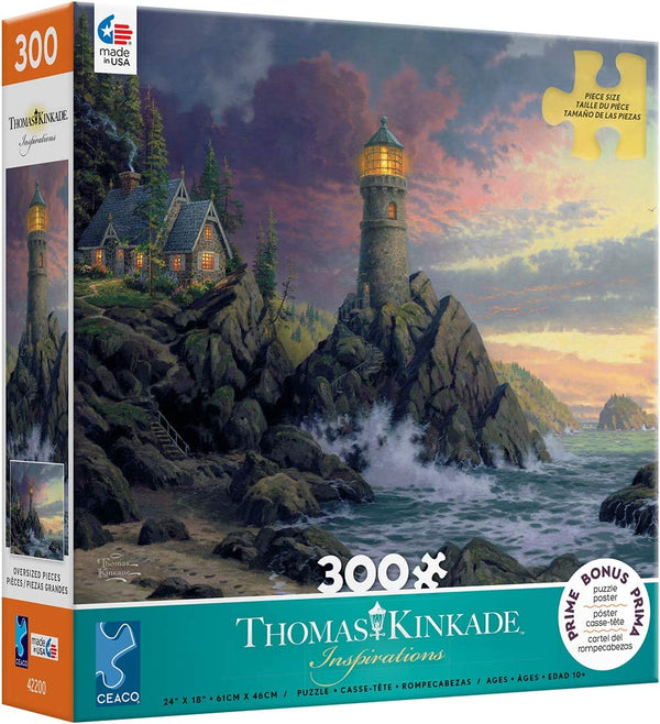 Ceaco - Inspirations Collection - Rock of Salvation by Thomas Kinkade Jigsaw Puzzle (300 Pieces)