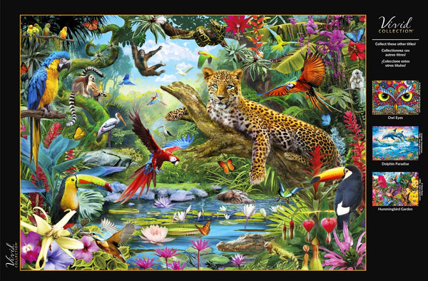 Buffalo Games - Vivid Collection - Leopard Jungle - 1000 Piece Jigsaw Puzzle