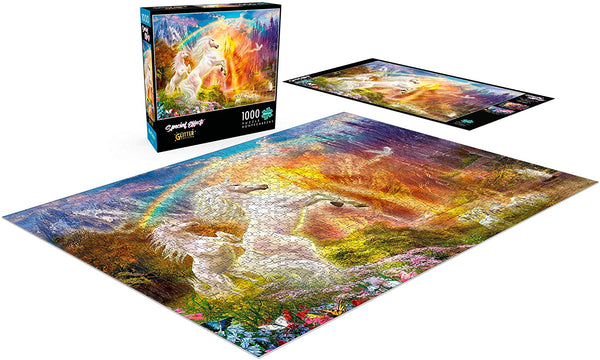 Buffalo Games - Unicorn Sunset - Glitter Edition - 1000 Piece Jigsaw Puzzle