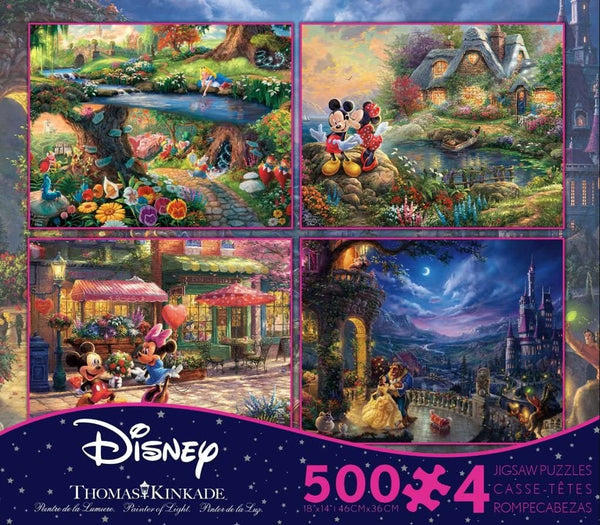 Ceaco Thomas Kinkade The Disney Collection Multipack 4 in 1 Puzzle - 500 Piece Each