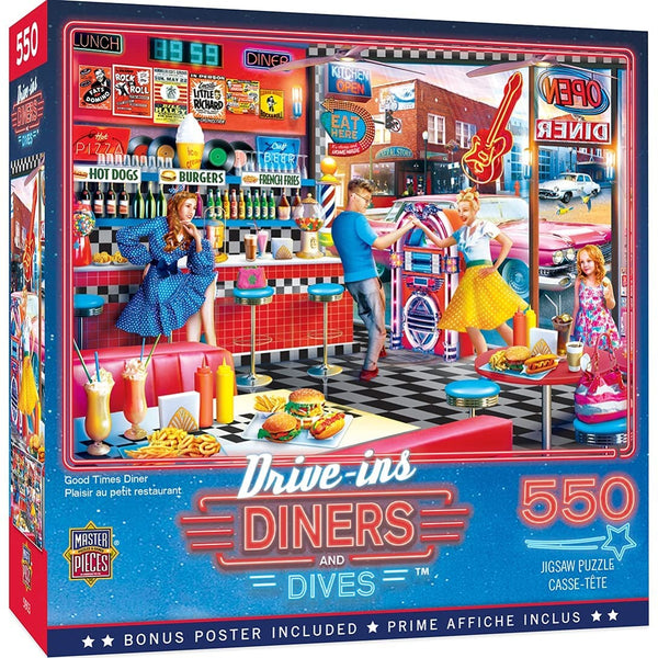 Masterpieces - Drive Ins, Diners & Dives Good Times Diner Jigsaw Puzzle (550 Pieces)
