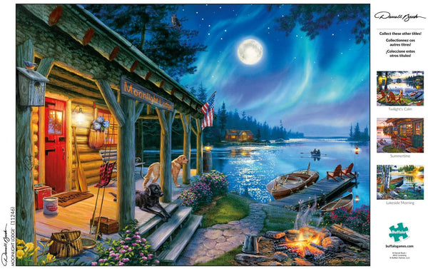 Buffalo Games - Darrell Bush - Moonlight Lodge - 1000 Piece Jigsaw Puzzle