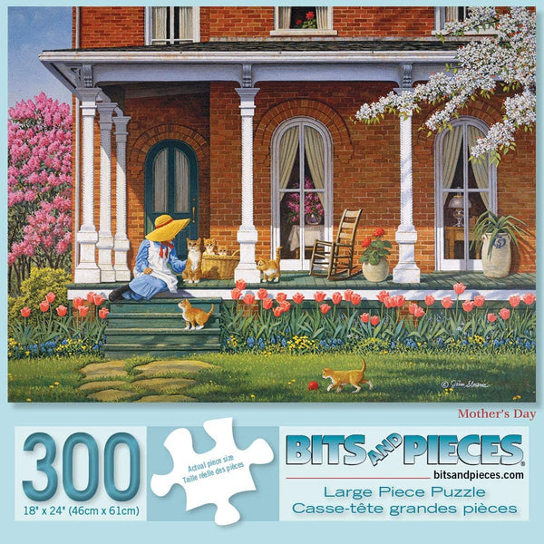 Bits and Pieces - Set of Three (3) 300 Piece Jigsaw Puzzles for Adults - Each Puzzle Measures 18" X 24" - 300 pc Spring Scenes Jigsaws by Artist John Sloane