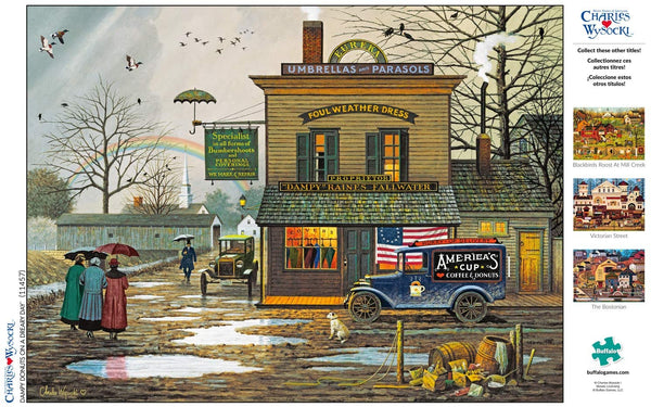 Buffalo Games - Charles Wysocki - Dampy Donuts on a Dreary Day - 1000 Piece Jigsaw Puzzle
