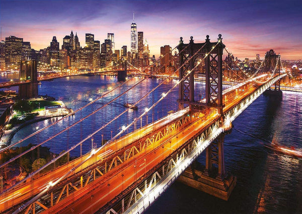 Educa - Manhattan At Dusk, Brooklyn Bridge Jigsaw Puzzle (3000 Pieces)
