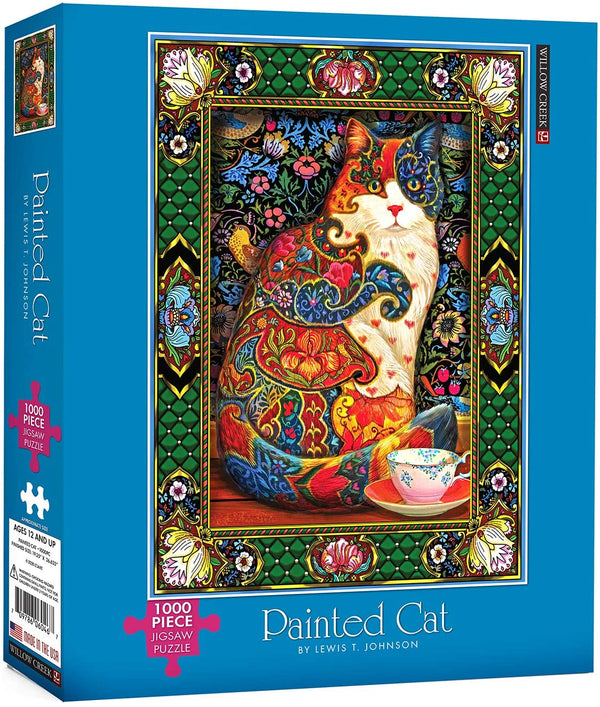 Willow Creek - Painted Cat by Lewis T. Johnson Jigsaw Puzzle (1000 Pieces)