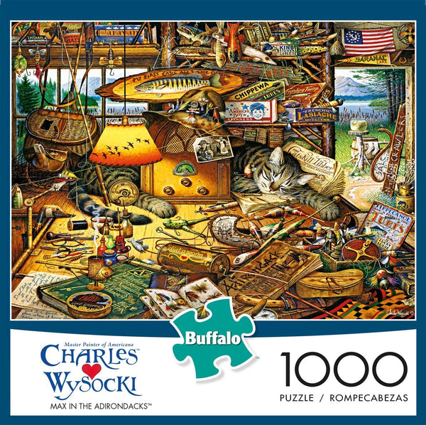 Buffalo Games Max in The Adirondacks by Artist Charles Wysocki 1000 Piece Animals & Wildlife Large Piece Jigsaw Puzzle