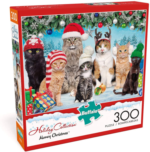 Buffalo Games - Adorable Animals - Meowy Christmas - 300 Large Piece Jigsaw Puzzle