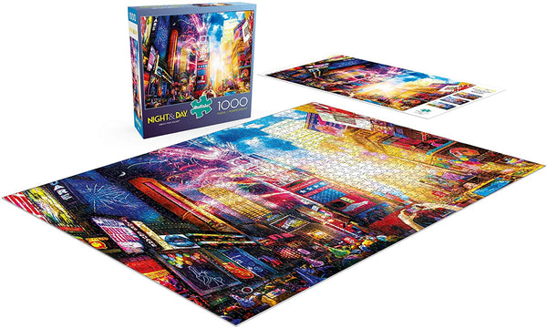 Buffalo Games - Night & Day Collection - Vibrant Times Square - 1000 Piece Jigsaw Puzzle