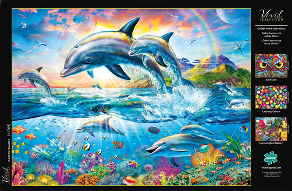 Buffalo Games - Vivid Collection - Dolphin Paradise - 1000 Piece Jigsaw Puzzle