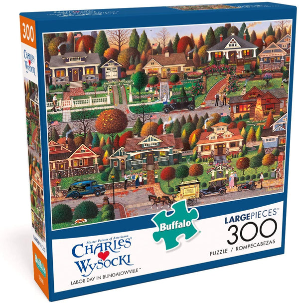 Buffalo Games - Charles Wysocki - Labor Day in Bungalowville - 300 Large Piece Jigsaw Puzzle