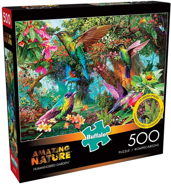 Buffalo Games - Hummingbird Garden - 500 Piece Jigsaw Puzzle with Hidden Images