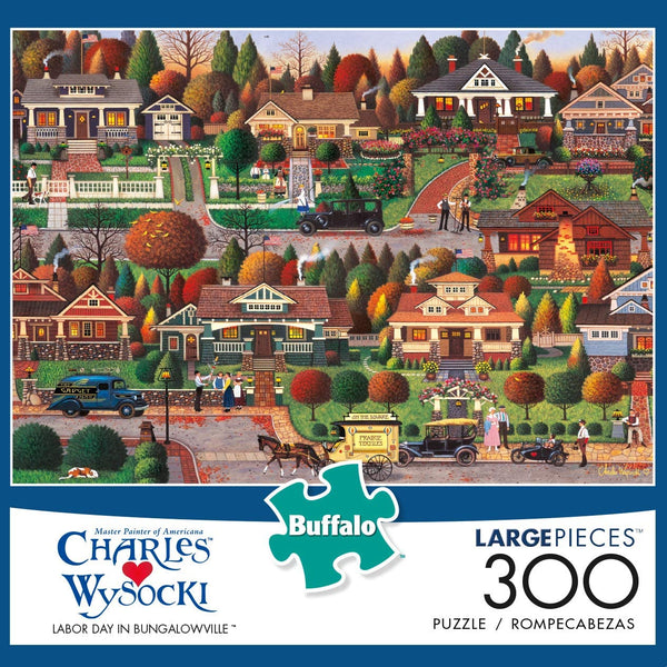 Buffalo Games - Charles Wysocki - Labor Day in Bungalowville - 300 Large Piece Jigsaw Puzzle