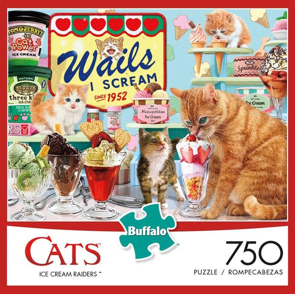 Buffalo Games - Cats Collection - Ice Cream Raiders - 750 Piece Jigsaw Puzzle