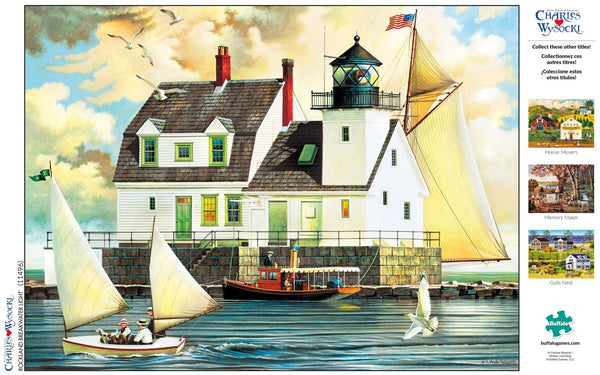 Buffalo Games - Charles Wysocki - Rockland Breakwater Light - 1000 Piece Jigsaw Puzzle