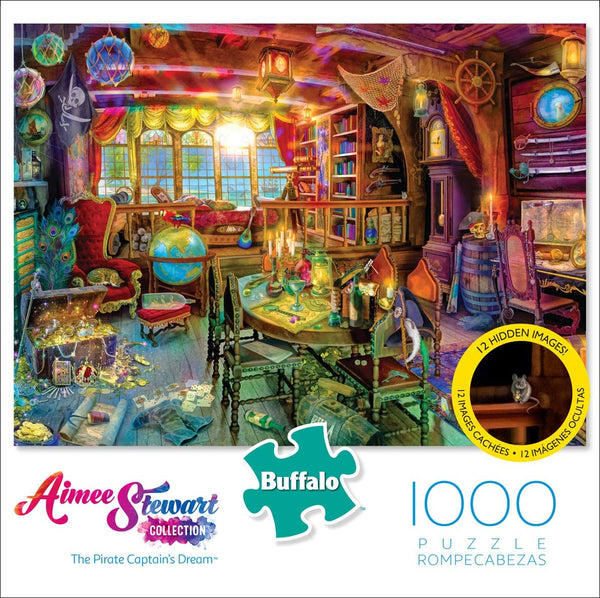 Buffalo Games - Aimee Stewart - The Pirate Captain's Dream - 1000 Piece Jigsaw Puzzle with Hidden Images