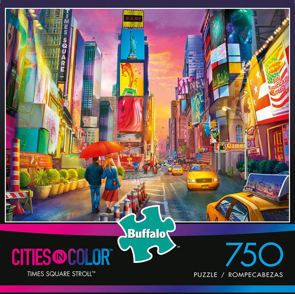 Buffalo Games - Cities in Color - Times Square Stroll - 750 Piece Jigsaw Puzzle