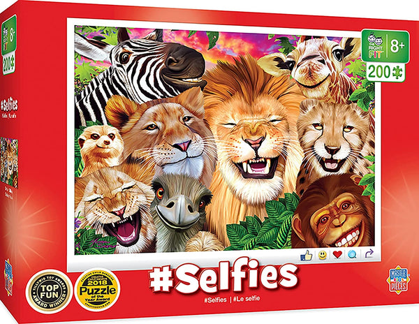 Masterpieces - Selfies - Safari Sillies Jigsaw Puzzle (200 Pieces)