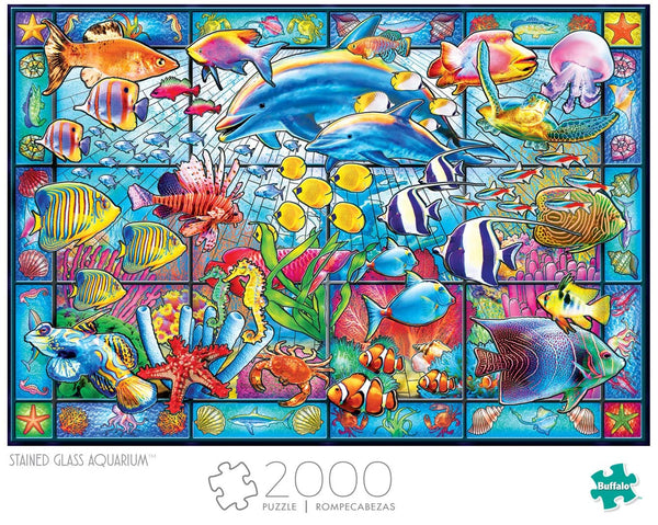 Buffalo Games - Stained Glass Aquarium - 2000 Piece Jigsaw Puzzle