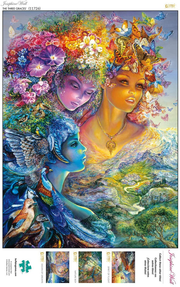 Buffalo Games The Three Graces Glitter Edition by Josephine Wall Jigsaw Puzzle (1000 Piece)
