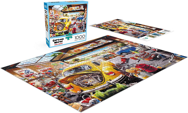 Buffalo Games - Hiro Tanikawa - Cartoon World - Sam's Garage - 1000 Piece Jigsaw Puzzle