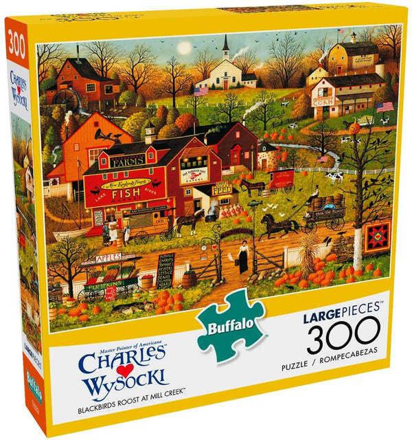 Buffalo Games - Charles Wysocki - Blackbirds Roost at Mill Creek - 300 Large Piece Jigsaw Puzzle