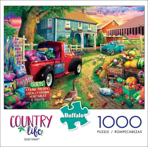 Buffalo Games - Country Life - Quilt Farm - 1000 Piece Jigsaw Puzzle