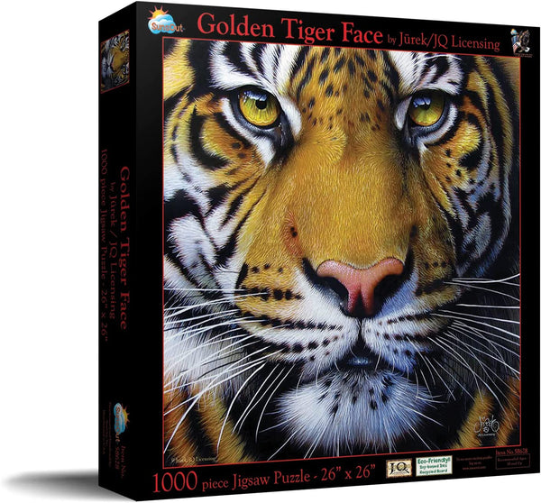 Sunsout - Golden Tiger Face Jigsaw Puzzle (1000 Pieces)