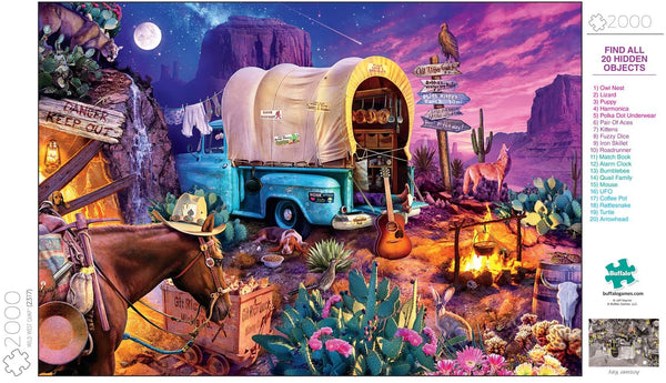 Buffalo Games - Wild West Camp - 2000 Piece Jigsaw Puzzle with Hidden Images