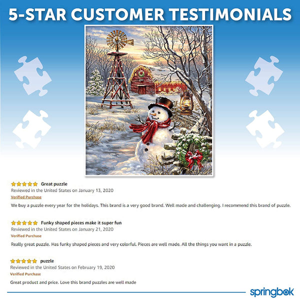 Springbok Puzzles - Winter Windmill - 1000 Piece Jigsaw Puzzle - Large 30