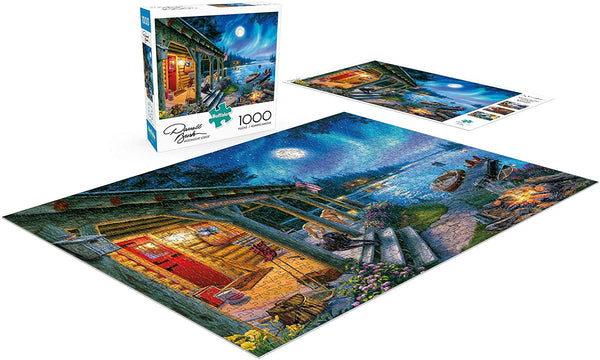 Buffalo Games - Darrell Bush - Moonlight Lodge - 1000 Piece Jigsaw Puzzle