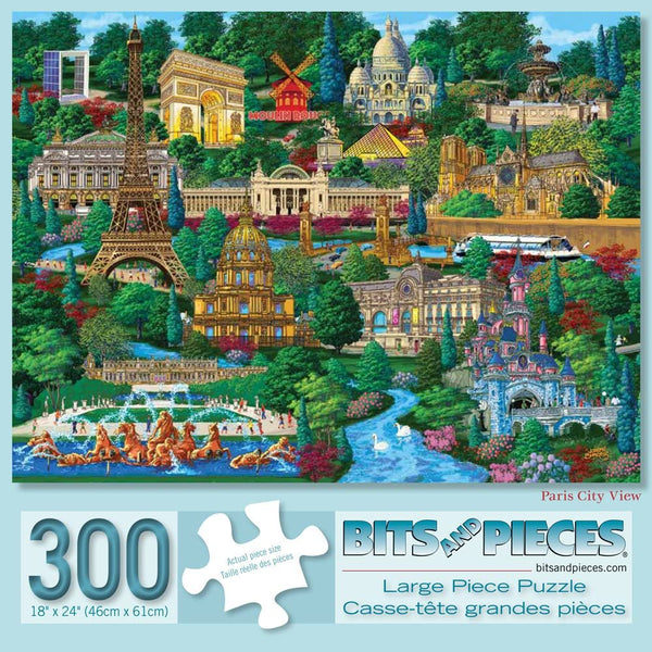Bits and Pieces - 300 Large Piece Jigsaw Puzzle - Paris City View - France by Artist Joseph Burgess