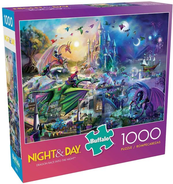 Buffalo Games - Dragon Race Into The Night - 1000 Piece Jigsaw Puzzle
